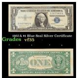 1957A $1 Blue Seal Silver Certificate Grades vf++