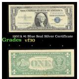 1957A $1 Blue Seal Silver Certificate Grades vf++