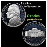 1997-s Proof Jefferson Nickel 5c Grades GEM++ Proo