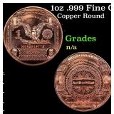 1oz .999 Fine Copper Bullion Round - Silver Certif