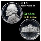 1984-s Proof Jefferson Nickel 5c Grades GEM++ Proo