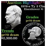 1976-s Ty 2 Clad Proof Eisenhower Dollar $1 pr70 d