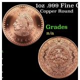 1oz .999 Fine Copper Bullion Round - Aztec Calenda