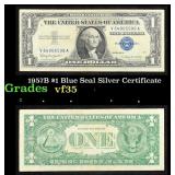 1957B $1 Blue Seal Silver Certificate Grades vf++