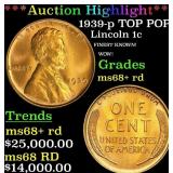 *Highlight* 1939-p Lincoln Cent TOP POP! 1c ms68+