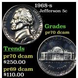 1968-s Proof Jefferson Nickel 5c Grades GEM++ Proo