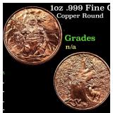 1oz .999 Fine Copper Bullion Round - Nordic Creatu