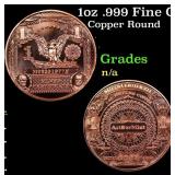 1oz .999 Fine Copper Bullion Round - Silver Certif