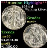 *Highlight* 1934-d Walking Liberty Half Dollar 50c
