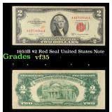 1953B $2 Red Seal United States Note Grades vf++