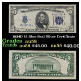 1934D $5 Blue Seal Silver Certificate Grades Choic