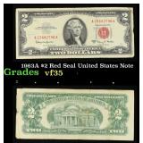 1963A $2 Red Seal United States Note Grades vf++