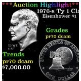 1976-s Ty 1 Clad Proof Eisenhower Dollar $1 pr70 d