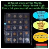 20 Great Coins of the World, hand selected, many t