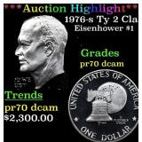 1976-s Ty 2 Clad Proof Eisenhower Dollar $1 pr70 d