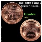 1oz .999 Fine Copper Bullion Round - Right to Bear