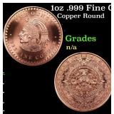 1oz .999 Fine Copper Bullion Round - Aztec Calenda