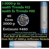 BU Shotgun Jefferson 5c roll, 2000-p 40 pcs Bank $