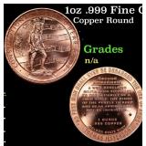 1oz .999 Fine Copper Bullion Round - Right to Bear