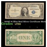 1935G $1 Blue Seal Silver Certificate Grades vf++