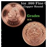 1oz .999 Fine Copper Bullion Round - Aztec Calenda