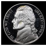 1996-s Proof Jefferson Nickel 5c Grades GEM++ Proo