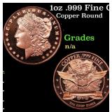 1oz .999 Fine Copper Bullion Round - Morgan Dollar