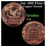 1oz .999 Fine Copper Bullion Round - Silver Certif