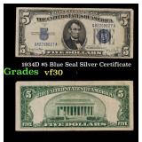 1934D $5 Blue Seal Silver Certificate Grades vf++