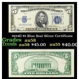 1934D $5 Blue Seal Silver Certificate Grades Choic