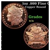 1oz .999 Fine Copper Bullion Round - Morgan Dollar