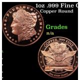 1oz .999 Fine Copper Bullion Round - Morgan Dollar