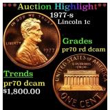 1977-s Proof Lincoln Cent 1c pr70 rd dcam SEGS