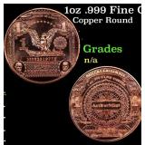 1oz .999 Fine Copper Bullion Round - Silver Certif