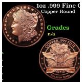 1oz .999 Fine Copper Bullion Round - Morgan Dollar