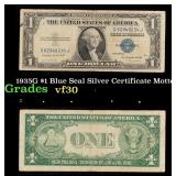 1935G $1 Blue Seal Silver Certificate Grades vf++