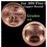 1oz .999 Fine Copper Bullion Round - Right to Bear