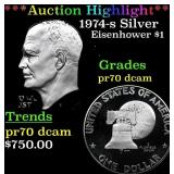 1974-s Silver Proof Eisenhower Dollar $1 pr70 dcam