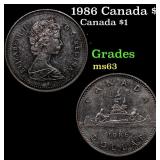 1986 Canada $1 Canada Silver Dollar $1 Grades Sele