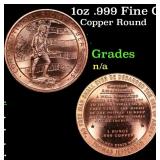 1oz .999 Fine Copper Bullion Round - Right to Bear