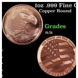 1oz .999 Fine Copper Bullion Round - Flying Eagle