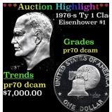 1976-s Ty 1 Clad Proof Eisenhower Dollar $1 pr70 d