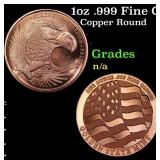 1oz .999 Fine Copper Bullion Round - Flying Eagle