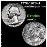 1776-1976-d Washington Quarter 25c Grades GEM+ Unc