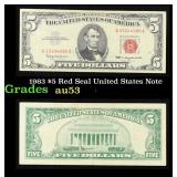 1963 $5 Red Seal United States Note Grades Select