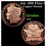1oz .999 Fine Copper Bullion Round - Morgan Dollar