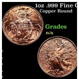 1oz .999 Fine Copper Bullion Round - Nordic Creatu