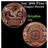 1oz .999 Fine Copper Bullion Round - Silver Certif