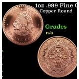1oz .999 Fine Copper Bullion Round - Aztec Calenda