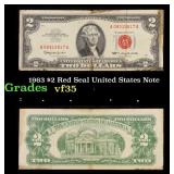 1963 $2 Red Seal United States Note Grades vf++